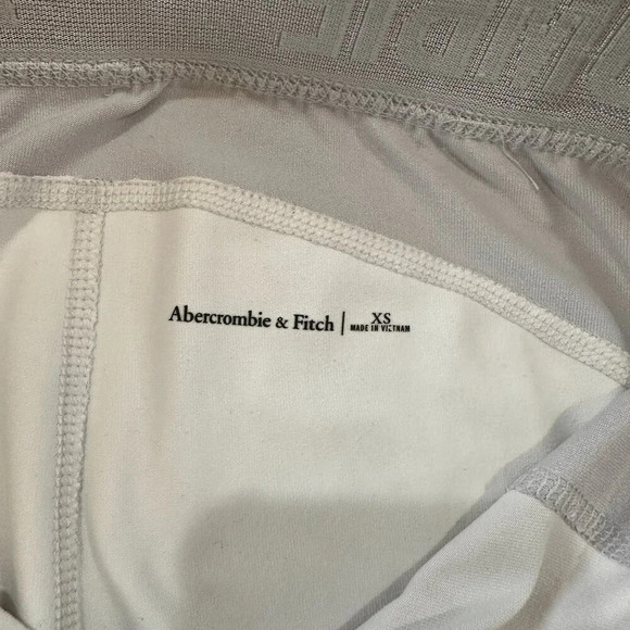 ABERCROMBIE & FITCH White & grey swirl pattern mesh inset crop leggings size XS - Picture 15 of 15